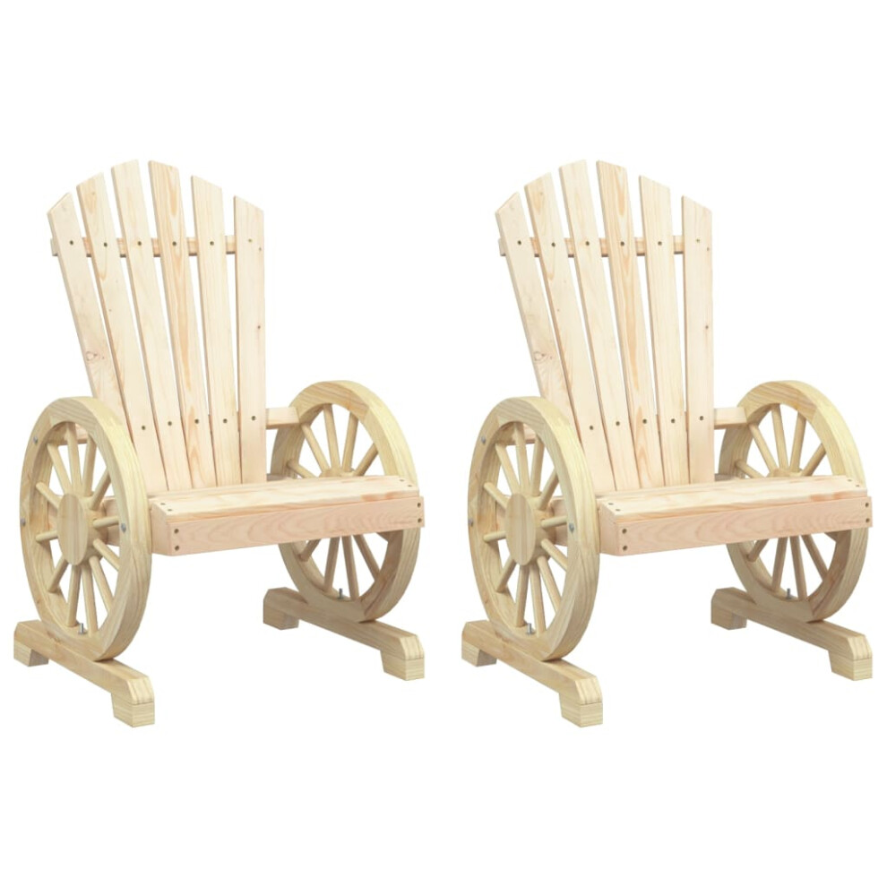 Vidaxl Garden Adirondack Chairs Outdoor Lounger Chair 2 Pcs Solid Wood Fir