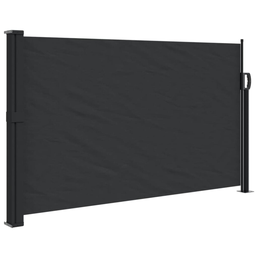 vidaXL Retractable Side Awning Outdoor Privacy Screen Shade Black 120x500 cm