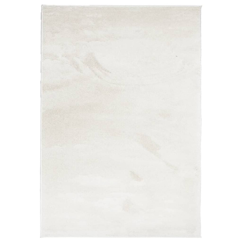 Vidaxl Rug Short Pile Soft And Washable Rug Floor Mat Area Rug Carpet Beige