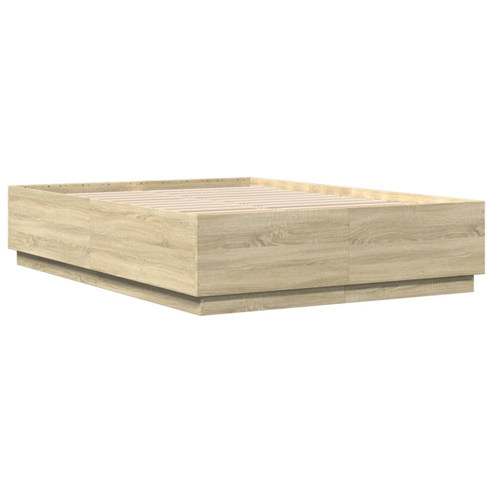 Vidaxl Bed Frame Home Bed Base Bedstead Sonoma Oak 140X200 Cm Engineered Wood
