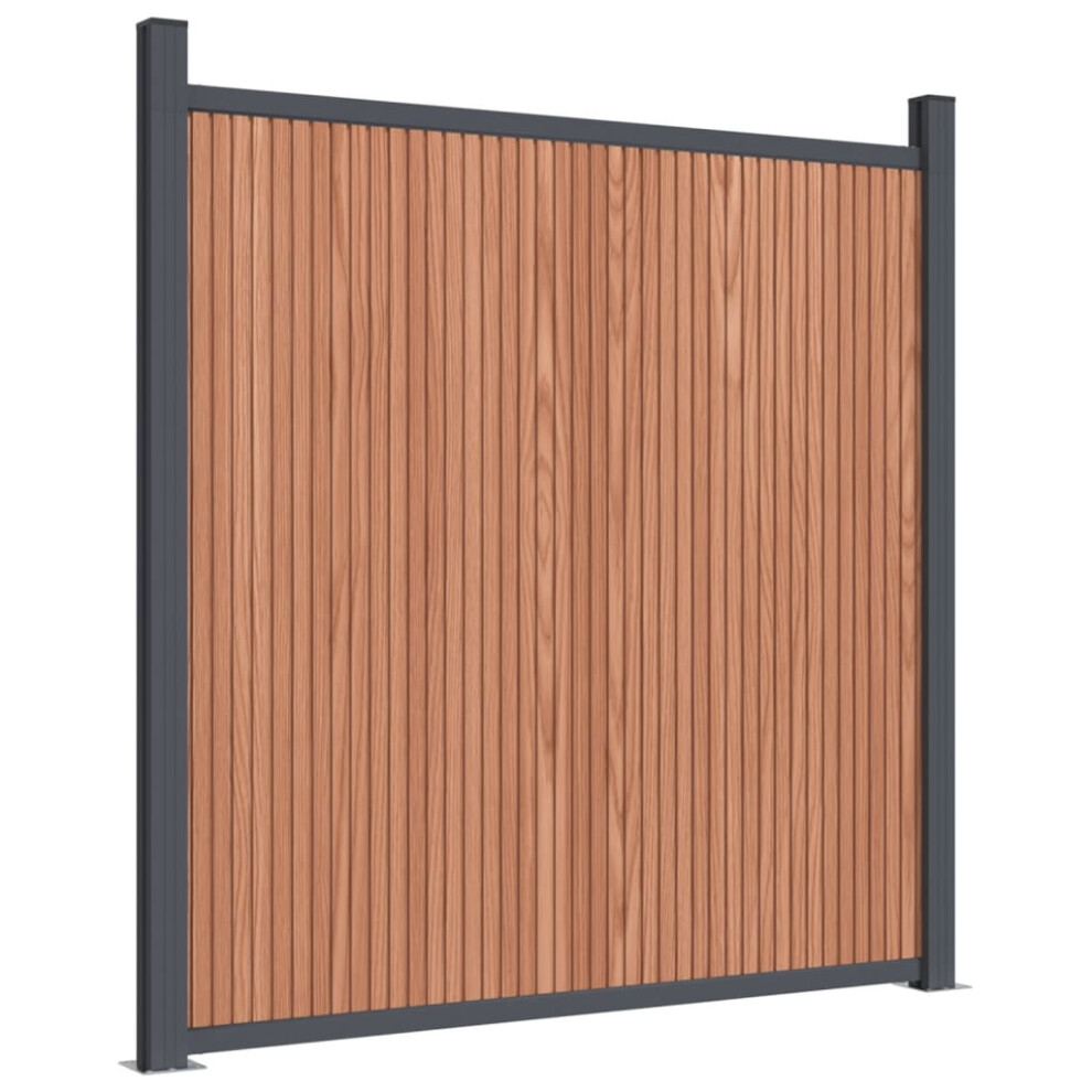 vidaXL Fence Panel Outdoor Patio Fence Wall Board Garden Fence Post Brown WPC