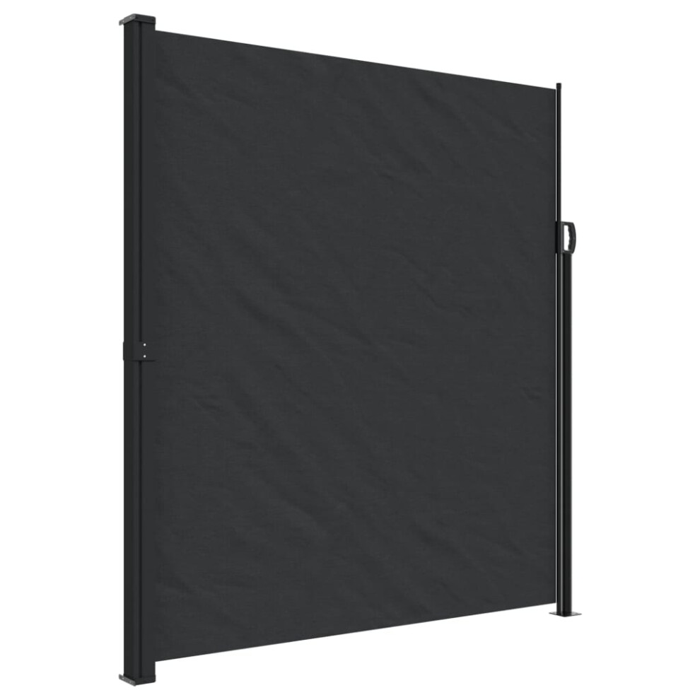 vidaXL Retractable Side Awning Outdoor Privacy Screen Shade Black 220x600 cm