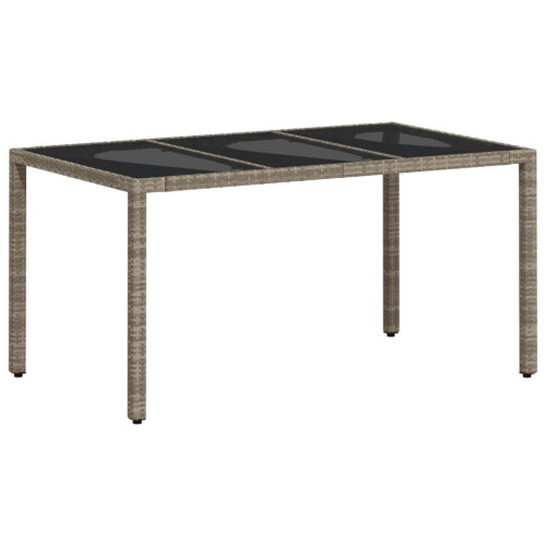 VidaXL vidaXL Gartentisch mit Glasplatte Hellgrau 150x90x75 cm Poly Rattan