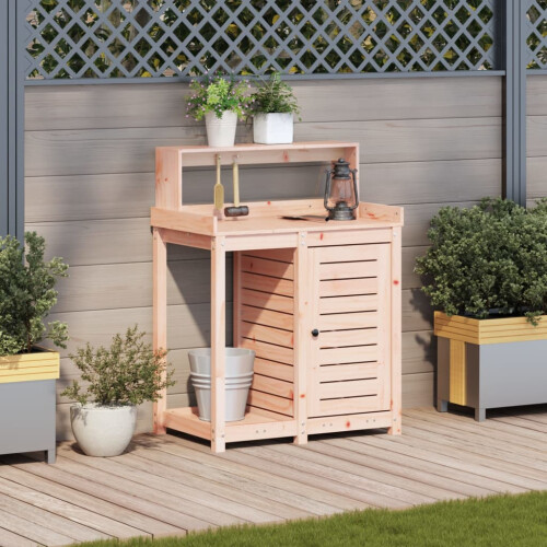 VidaXL vidaXL Potting Table with Shelves Potting Bench Plant Table Solid Wood Douglas 2