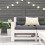 VidaXL vidaXL Garden Armrest Sofa with Cushion Outdoor Sofa White Solid Wood Pine 3