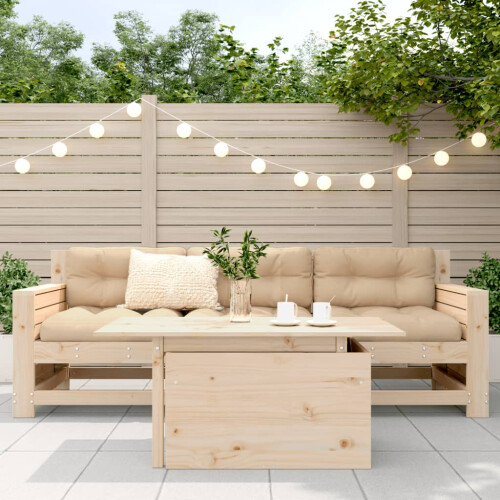 VidaXL vidaXL Garden Table Outdoor Table Coffee Patio Dining Table Solid Wood Pine 2