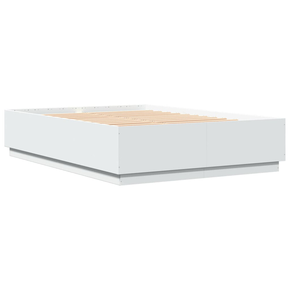 vidaXL Bed Frame Bed Base Bedstead White 150x200 cm King Size Engineered Wood