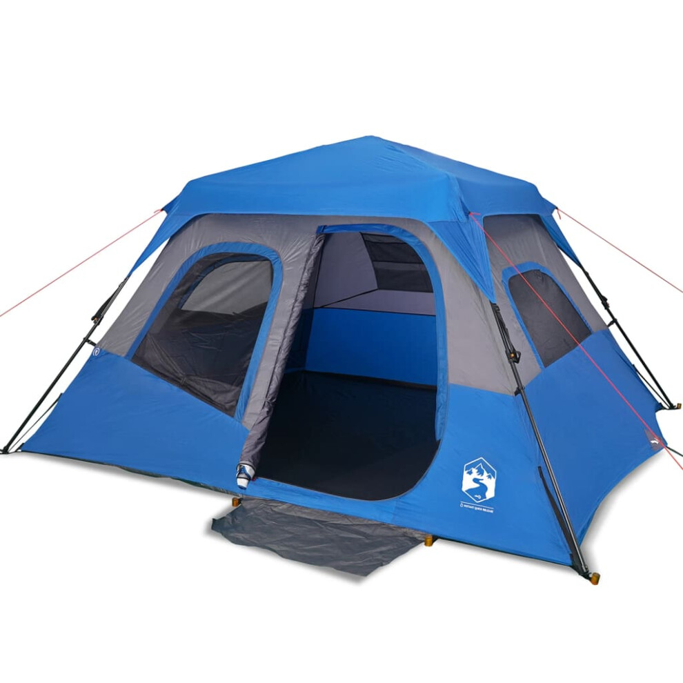 vidaXL Camping Tent Portable Dome Tent Hiking Lightweight Tent 6 Persons Blue