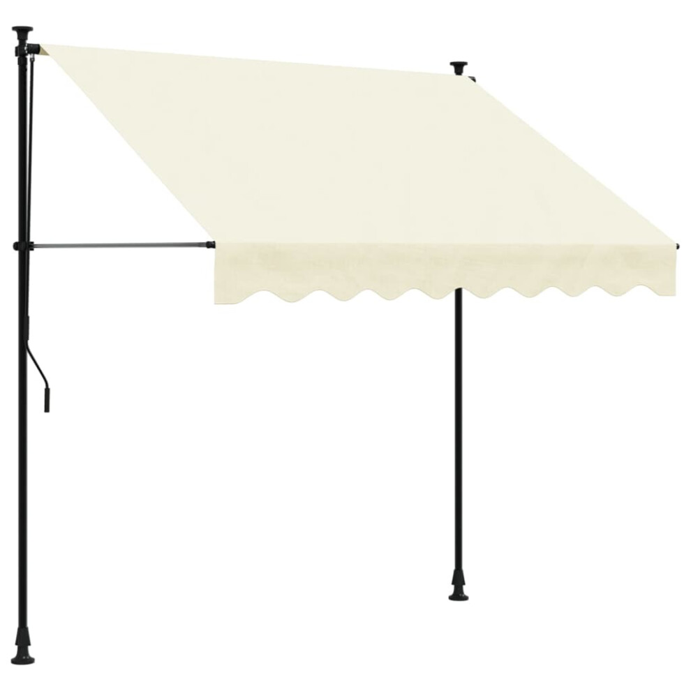 vidaXL Retractable Awning Privacy Screen Cream 200x150 cm Fabric and Steel