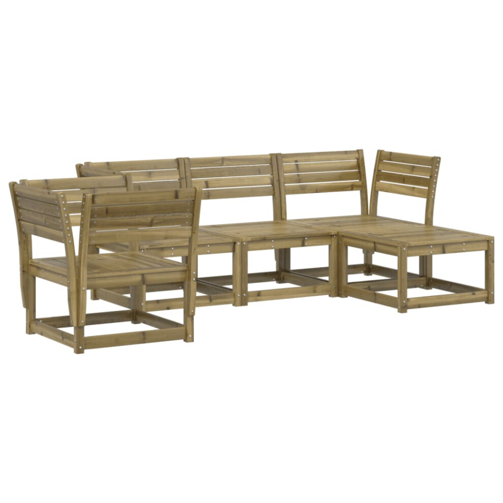 vidaXL Garden Lounge Set 5 Piece Outdoor Lounge Set Impregnated Wood Pine