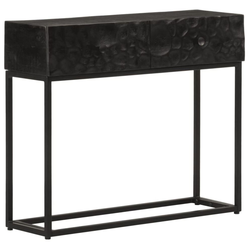 vidaXL Console Table Hall Side Table End Table Black Solid Wood Mango and Iron