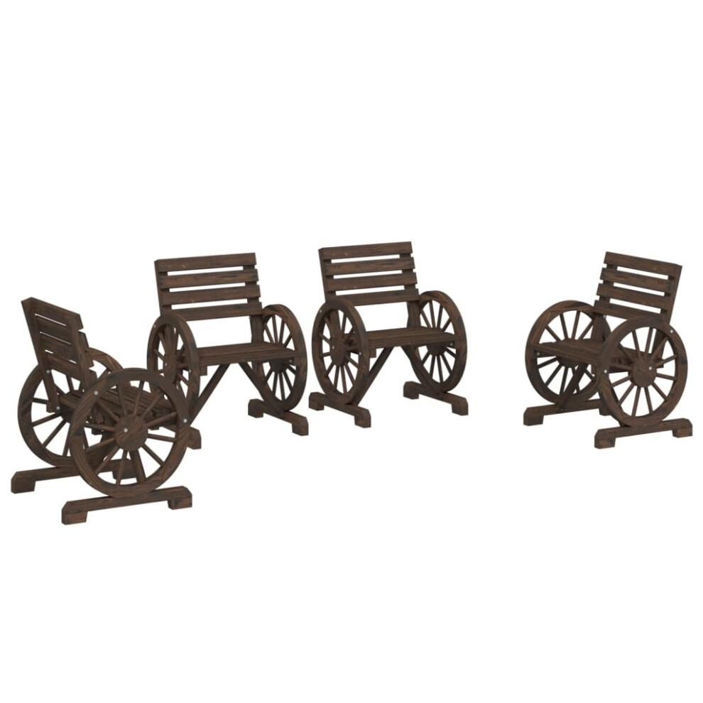Vidaxl Garden Chairs Dining Chair Outdoor Seat Chair 4 Pcs Solid Wood Fir