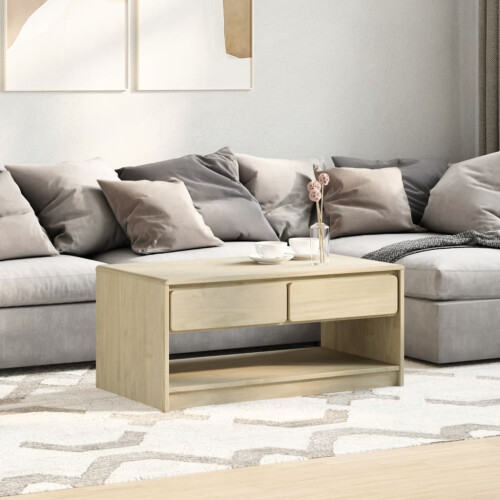 VidaXL vidaXL Coffee Table Hallway Centre End Table Side Table Oak Solid Wood Pine 2