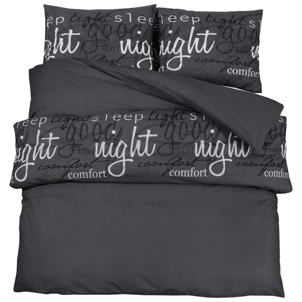 vidaXL Duvet Cover Set Duvet Bedding Set Slipcover Black 140x200 cm Cotton