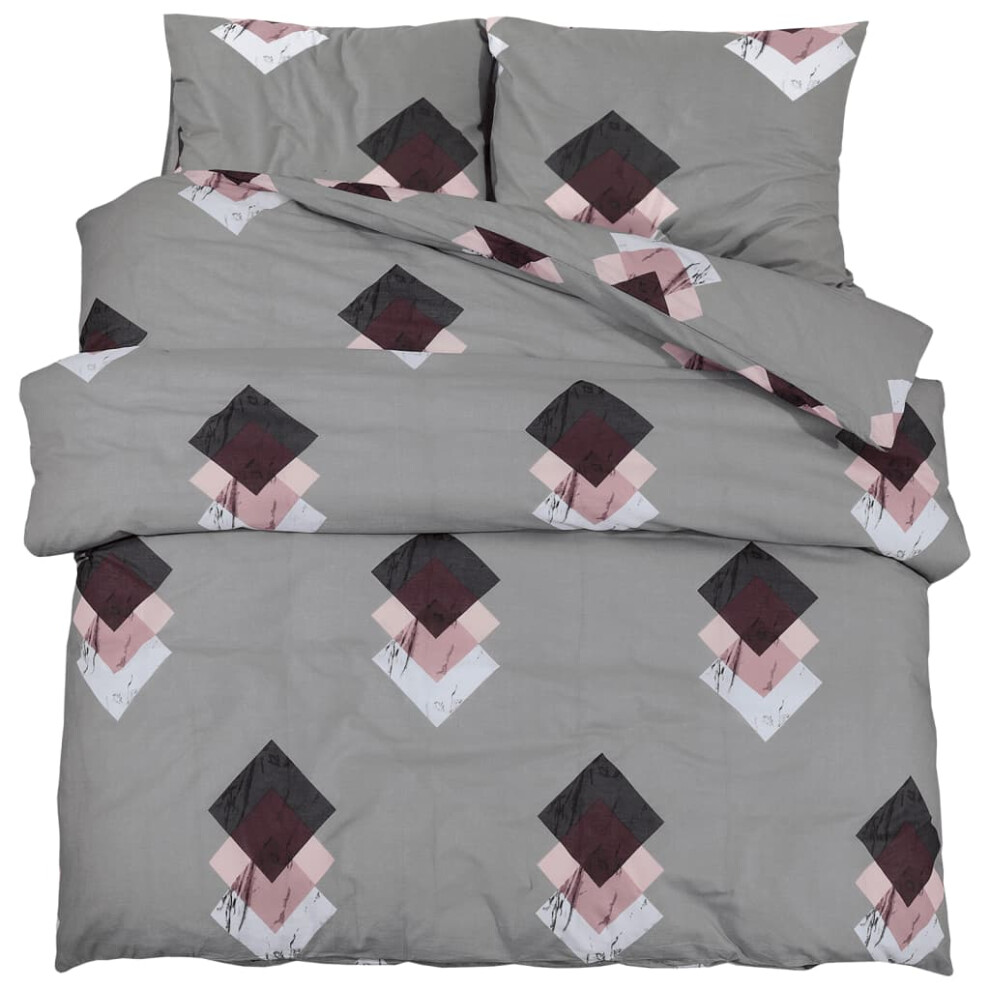 vidaXL Duvet Cover Set Duvet Bedding Set Slipcover Grey 200x200 cm Cotton