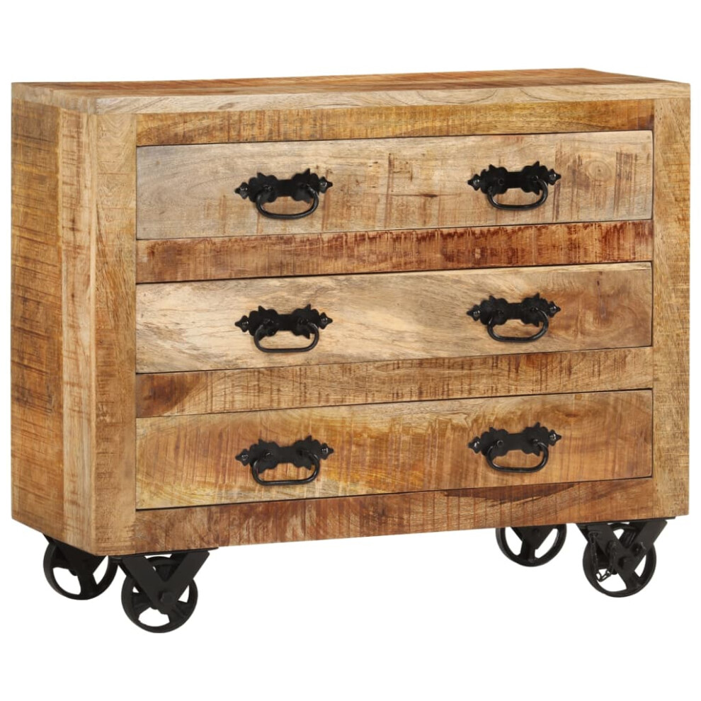Vidaxl Sideboard Side Cabinet Cupboard Storage Cabinet Solid Rough Wood Mango