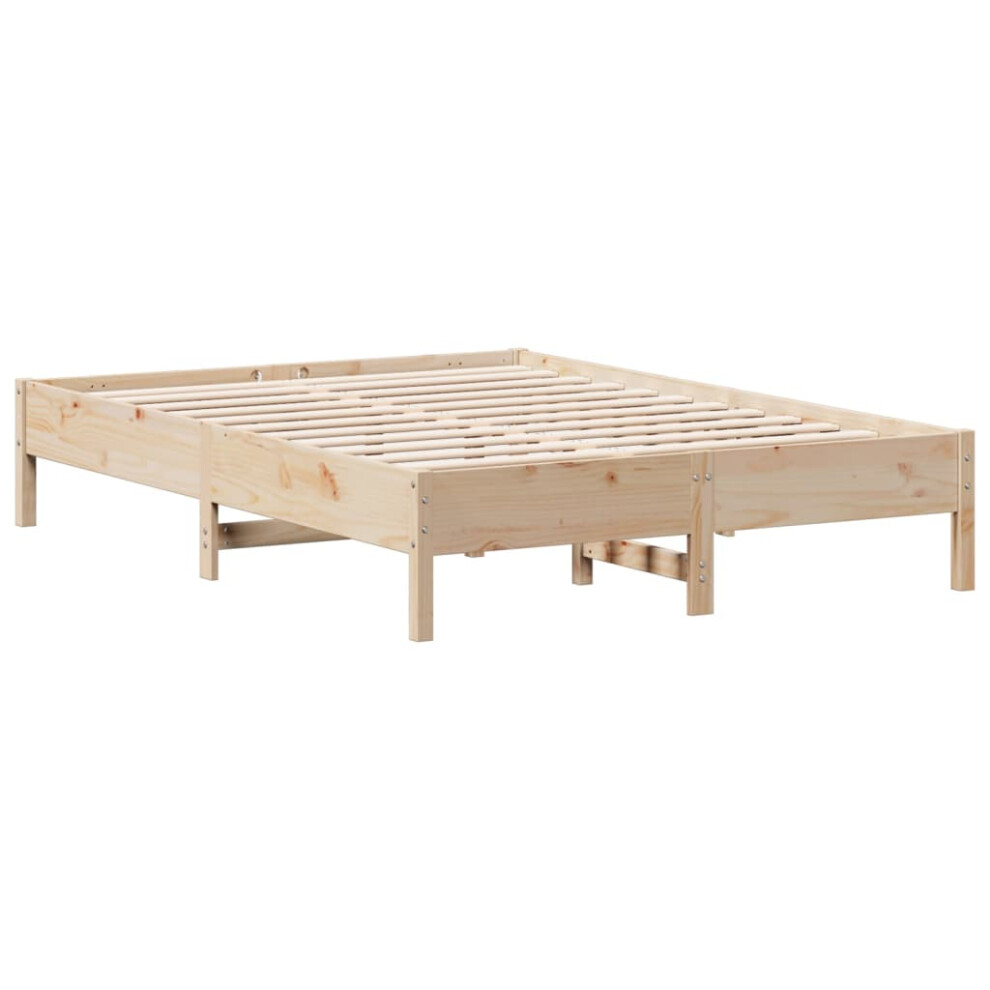 vidaXL Bed Frame Home Bed Base Bedstead 150x200 cm King Size Solid Wood Pine