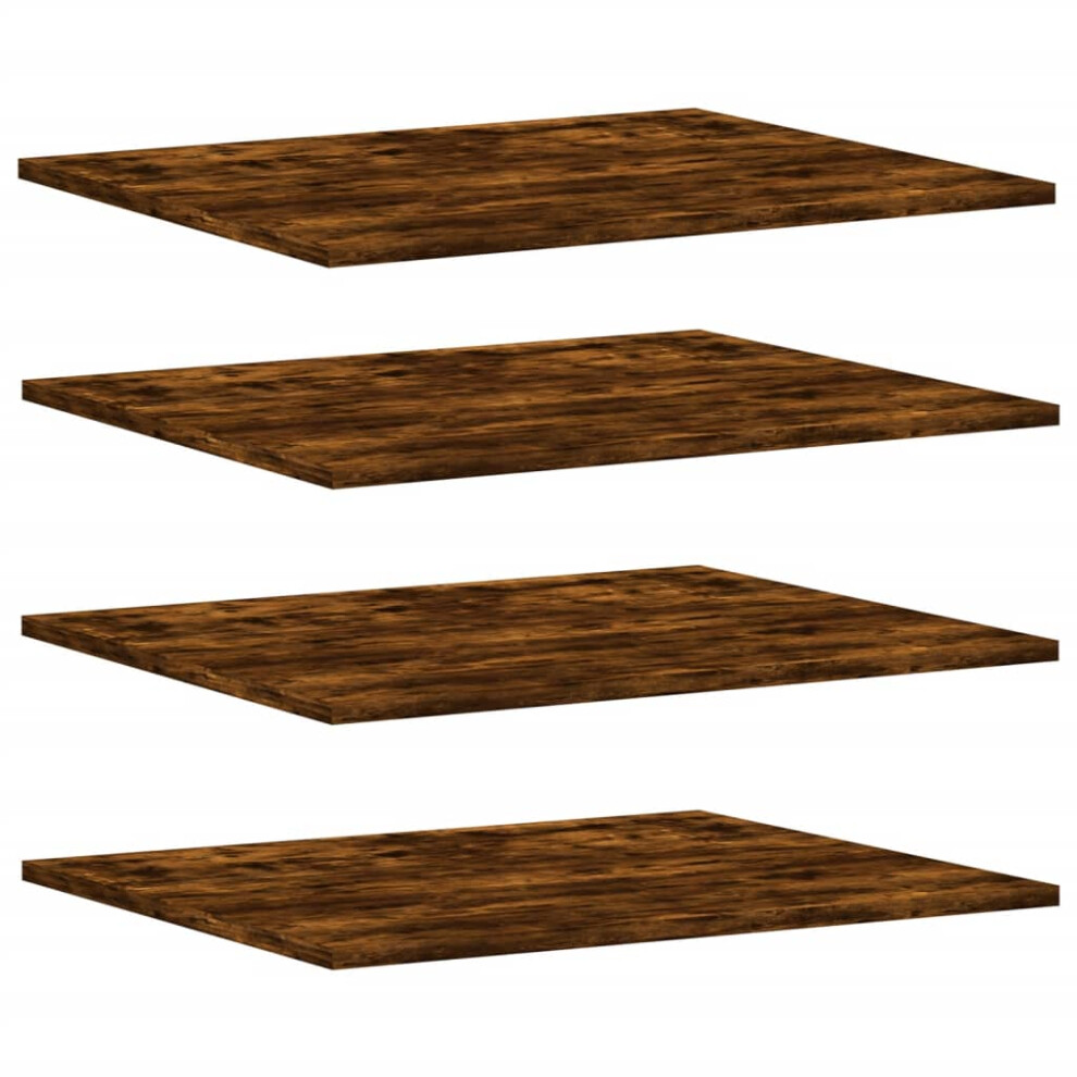 vidaXL Wall Shelves Floating Shelf Wall Rack 4 pcs Smoked Oak Engineered Wood