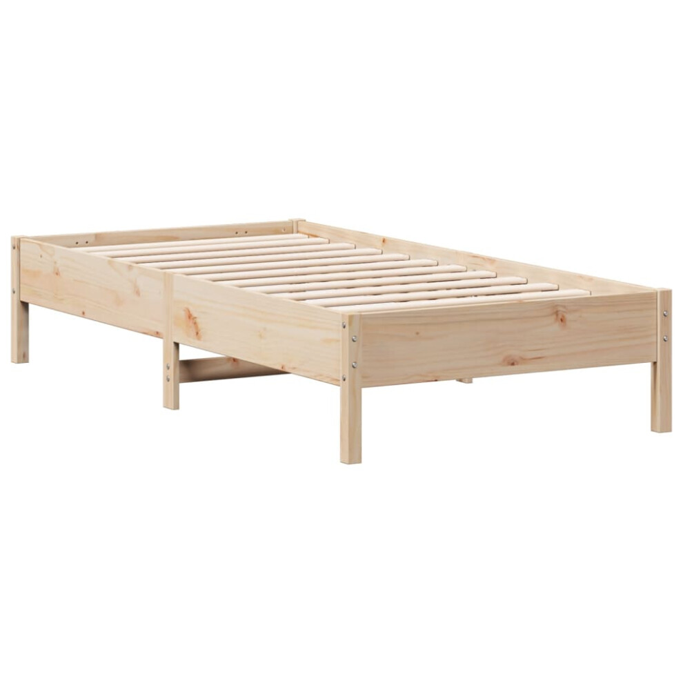 vidaXL Bed Frame Bed Base Mattress Foundation 90x190 cm Single Solid Wood Pine