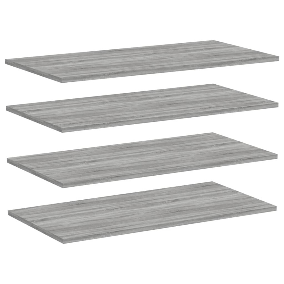 vidaXL Wall Shelves Floating Shelf Wall Rack 4 pcs Grey Sonoma Engineered Wood