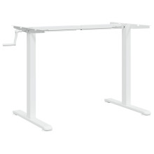 vidaXL Standing Desk Frame Height Adjustable Table Workstation White Steel