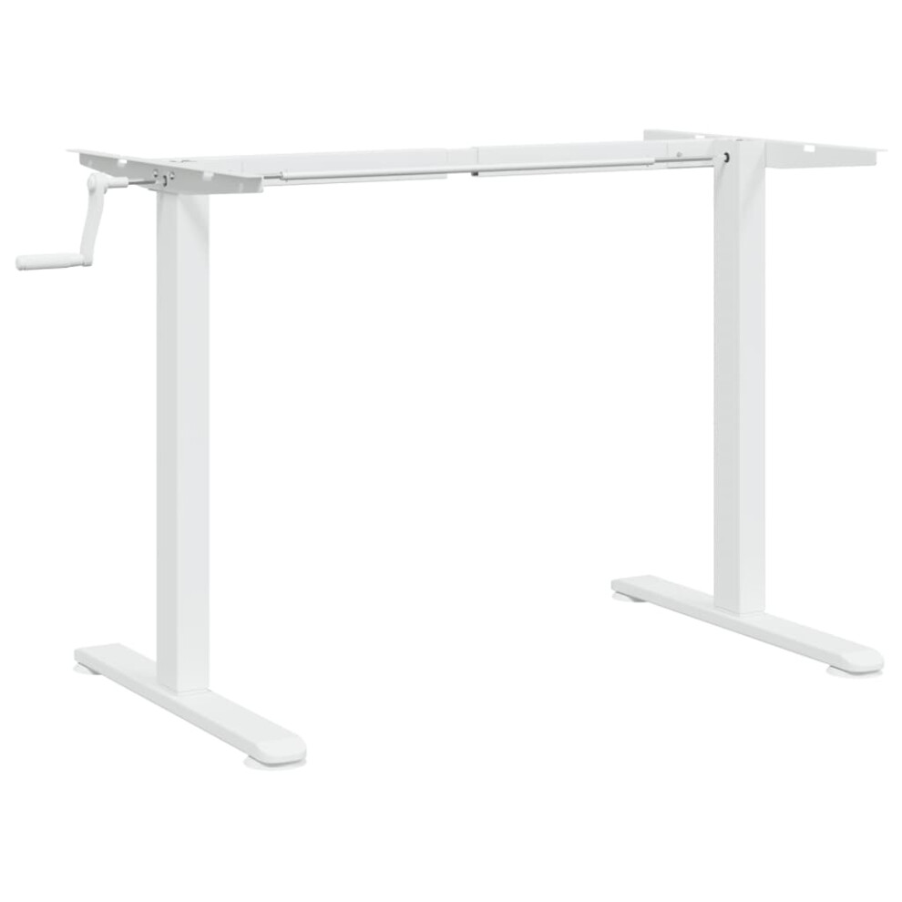 vidaXL Standing Desk Frame Height Adjustable Table Workstation White Steel