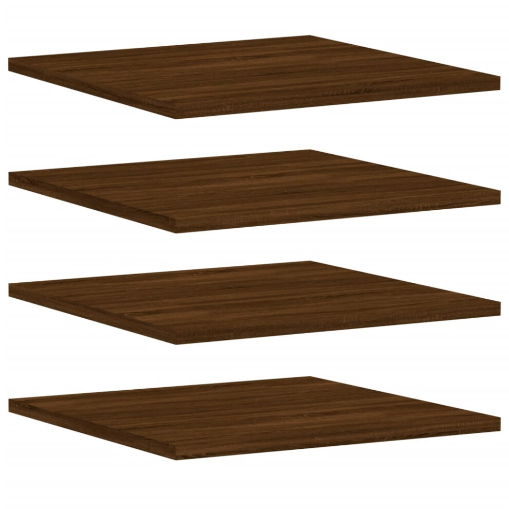 vidaXL Wall Shelves Floating Shelf Wall Rack 4 pcs Brown Oak Engineered Wood