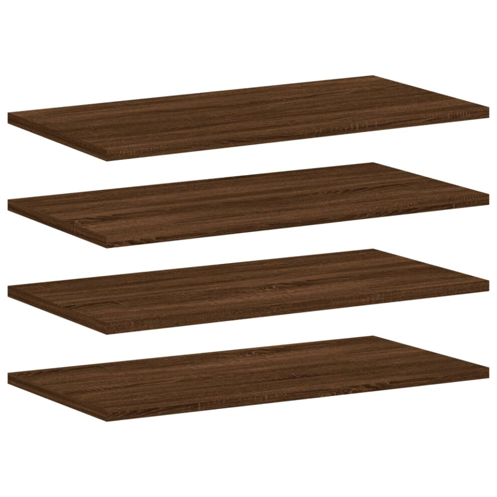 vidaXL Wall Shelves Floating Shelf Wall Rack 4 pcs Brown Oak Engineered Wood