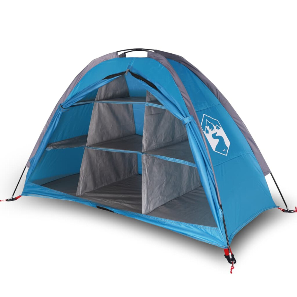 Vidaxl Storage Tent Bicycle Shed Bike Tent 9 Compartments 185T Taffeta Blue