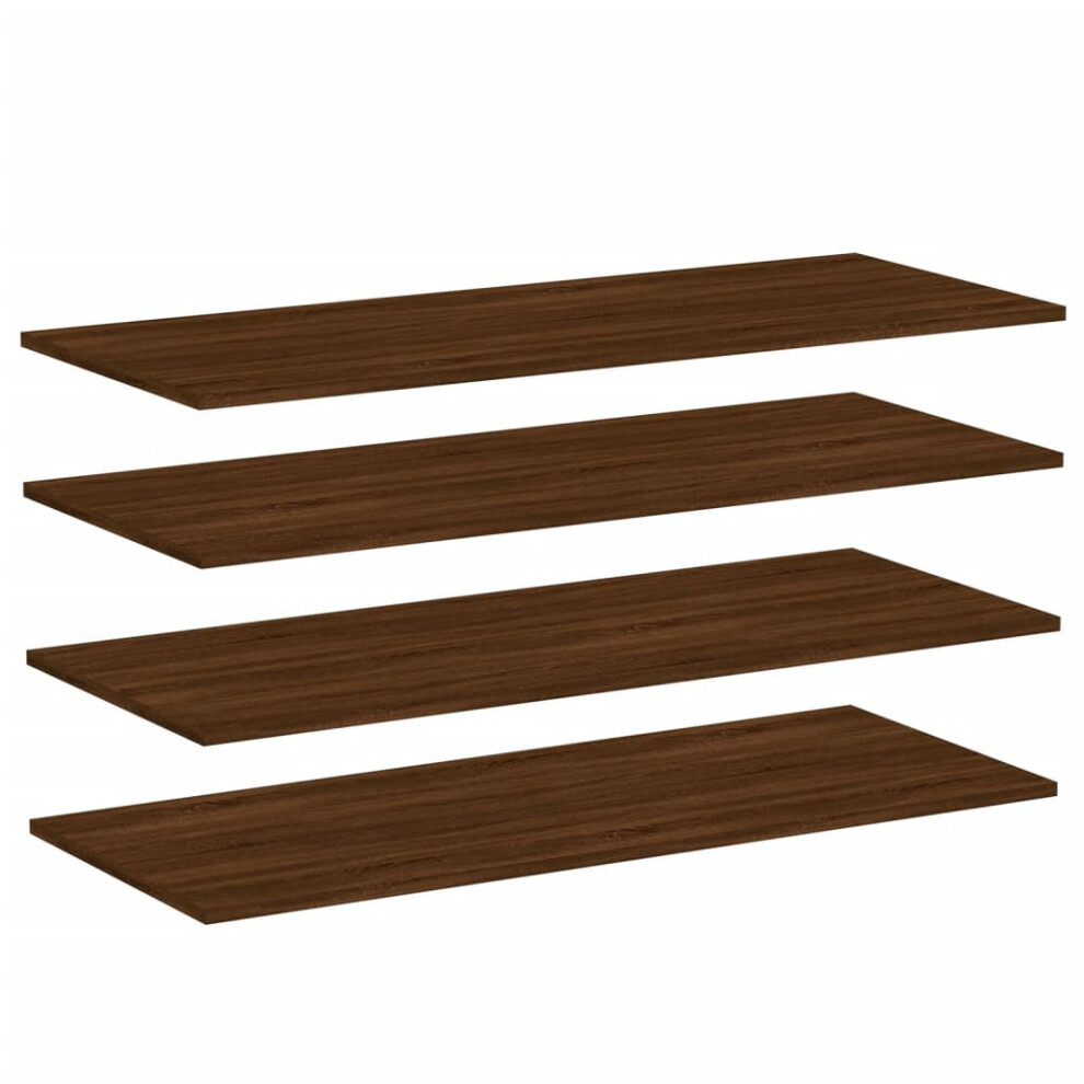 vidaXL Wall Shelves Floating Shelf Wall Rack 4 pcs Brown Oak Engineered Wood