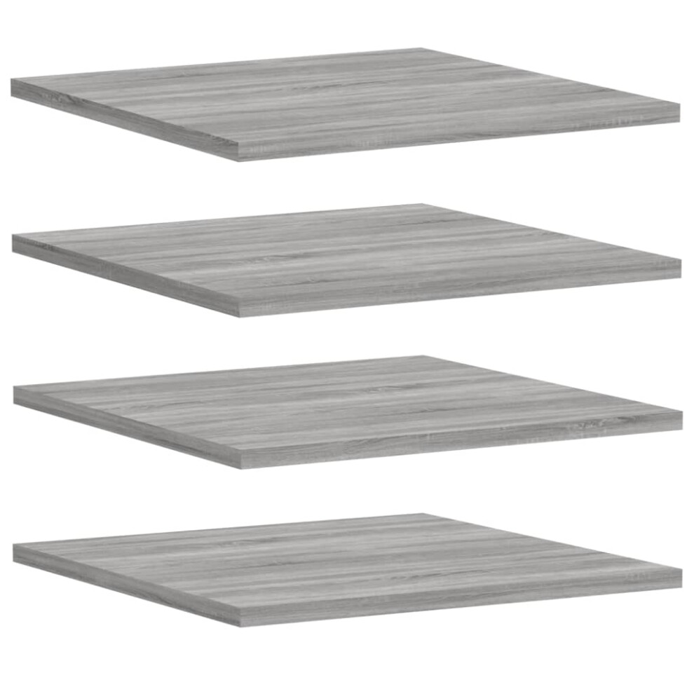 vidaXL Wall Shelves Floating Shelf Wall Rack 4 pcs Grey Sonoma Engineered Wood