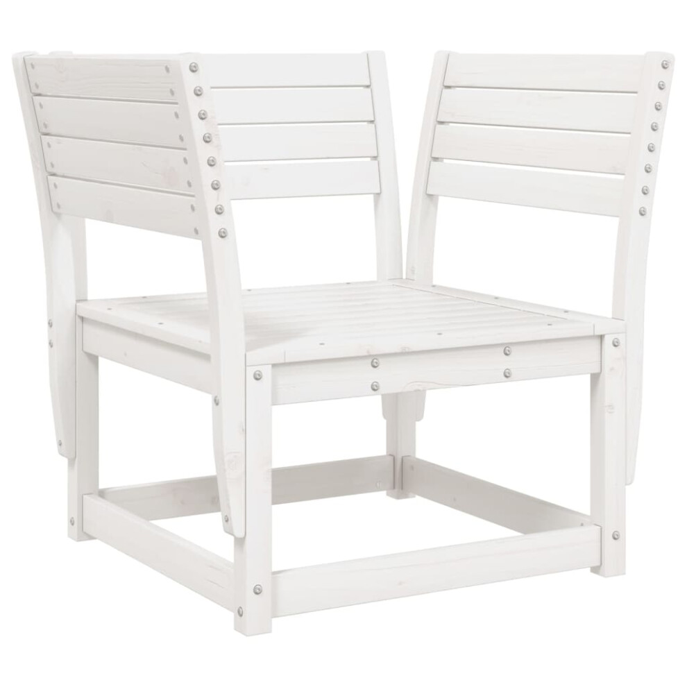 vidaXL Garden Chair Outdoor Dining Chair Balcony Chair White Solid Wood Pine