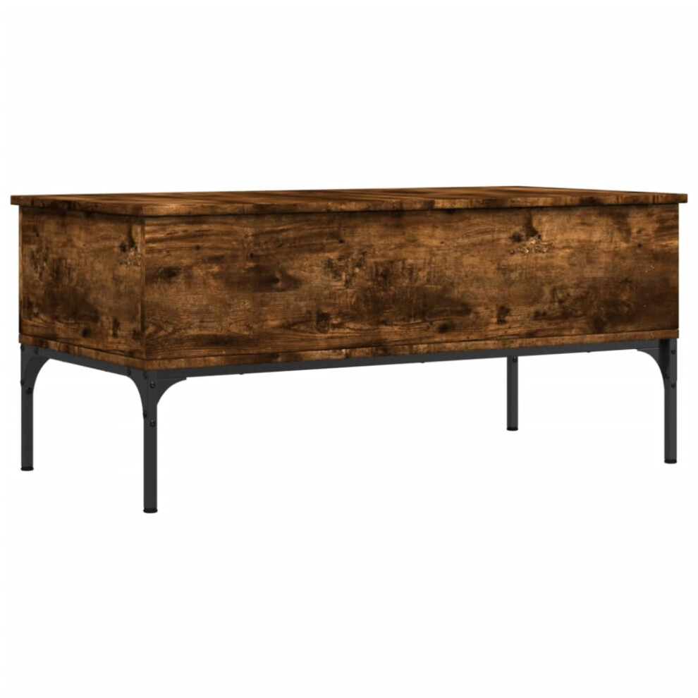 vidaXL Coffee Table End Table Sofa Table Smoked Oak Engineered Wood And Metal