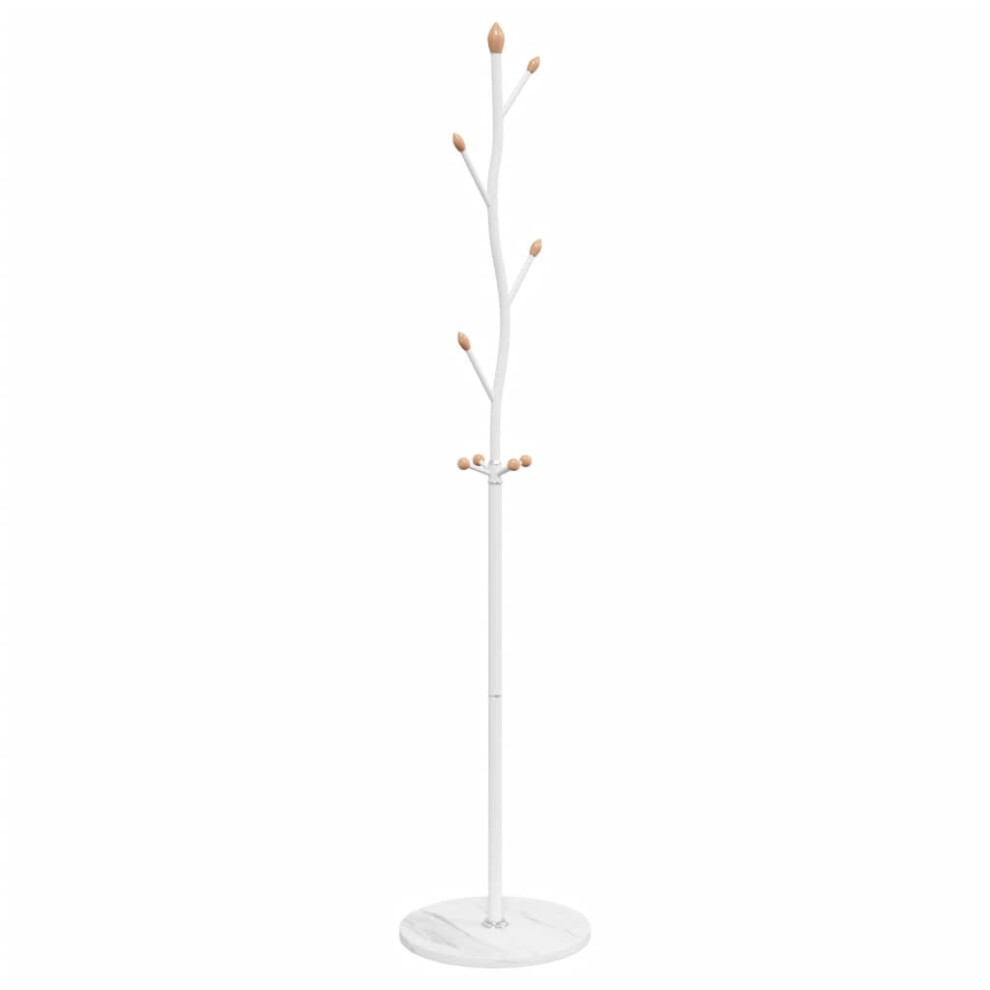 vidaXL Coat Stand Coat Rack Clothes Stand Coat Hanger White Powder-coated Iron