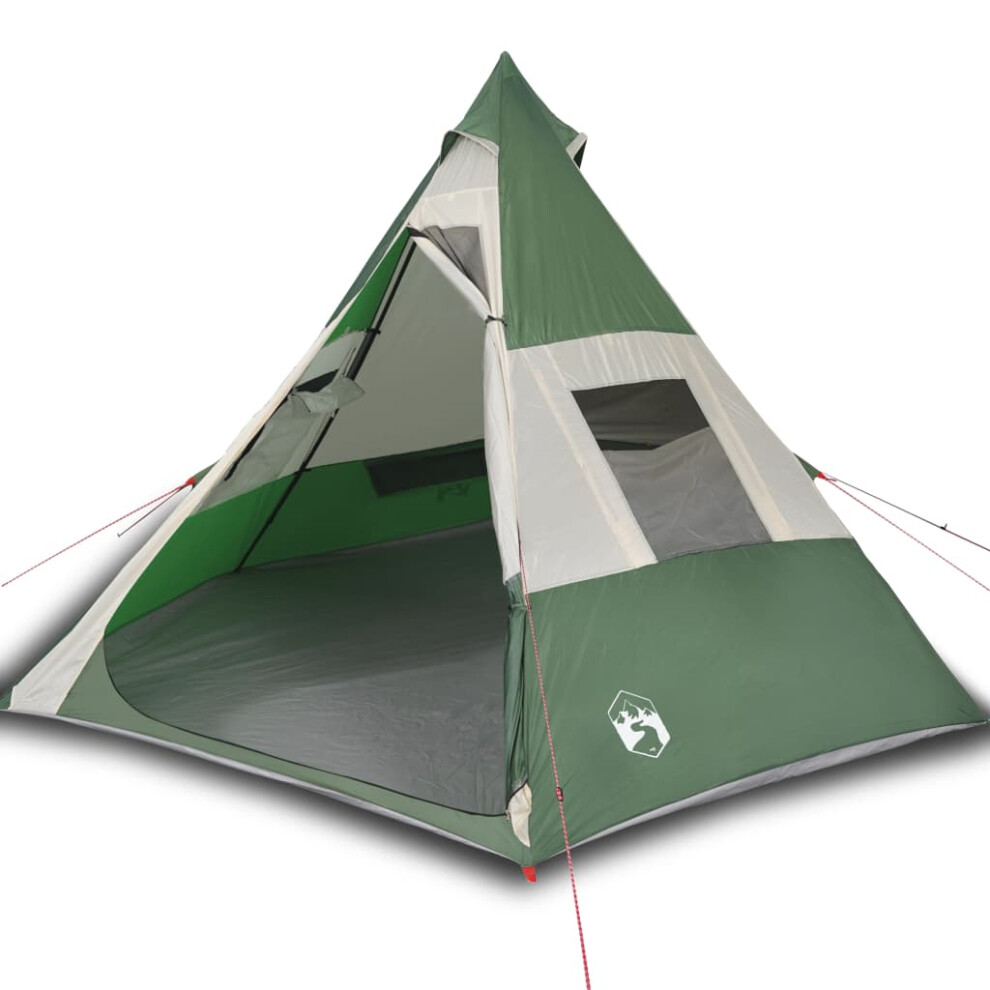Vidaxl Camping Tent Tipi 7-Person Lightweight Tent Dome Tent Green Waterproof