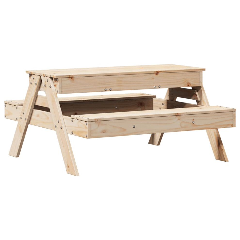 vidaXL Picnic Table with Sandpit for Kids Sand Play Table Solid Wood Pine