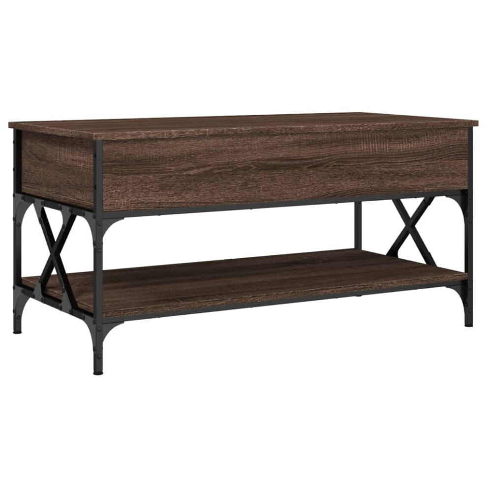 vidaXL Coffee Table End Table Side Table Brown Oak Engineered Wood and Metal