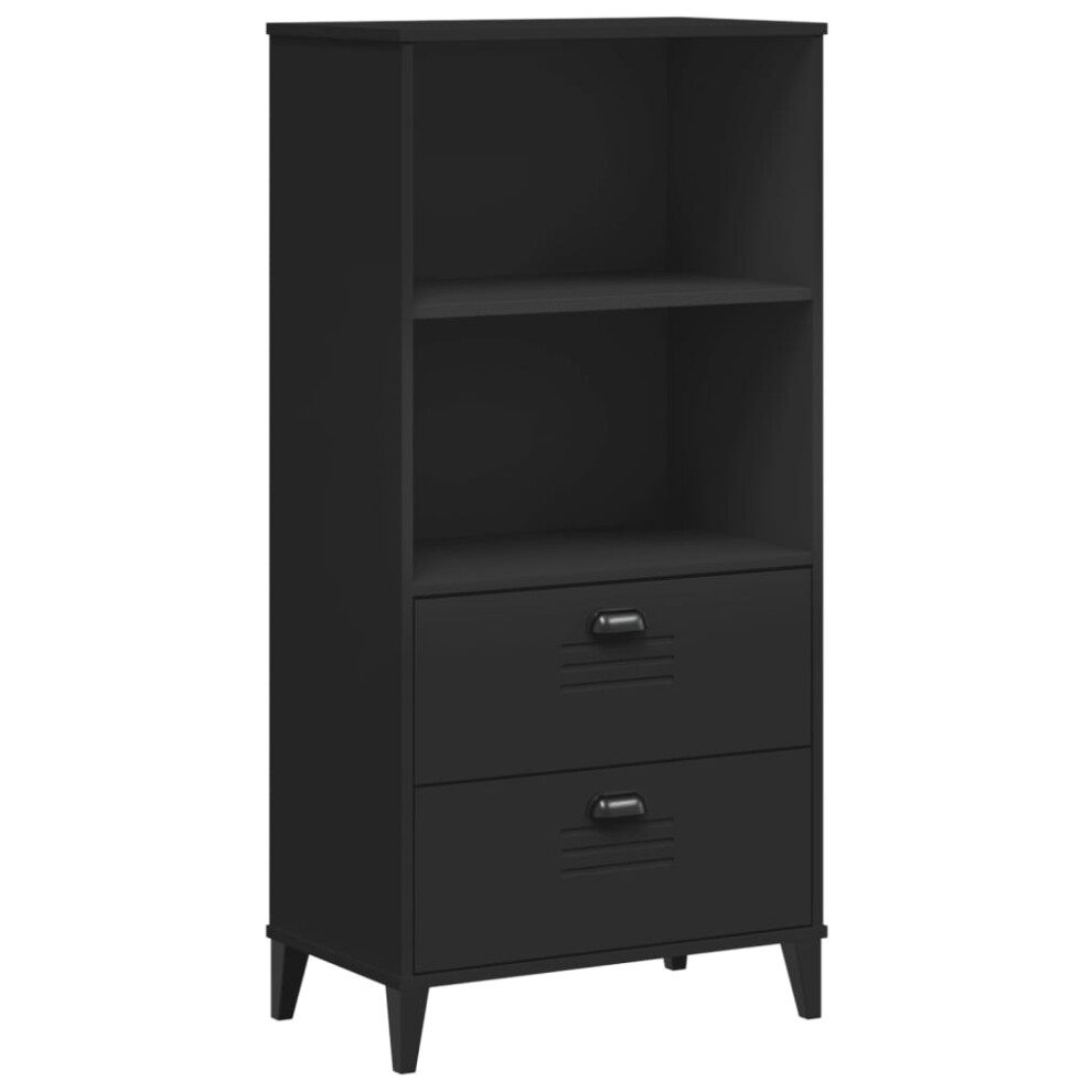 Vidaxl Bookcase Bookshelf Side Cabinet Storage Book Rack Black Engineered Wood