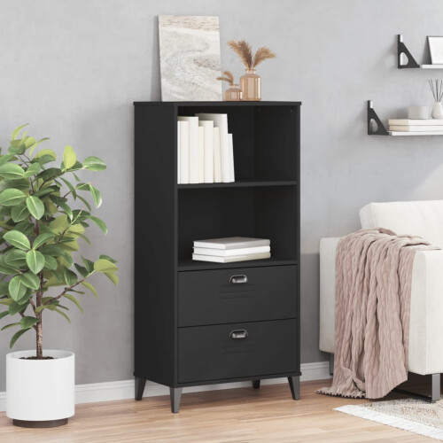 VidaXL vidaXL Bookcase Bookshelf Side Cabinet Storage Book Rack Black Engineered Wood 2