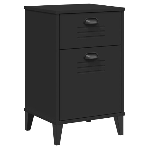 VidaXL vidaXL Bedside Cabinet Side Table Nightstand Bed Table Black Engineered Wood