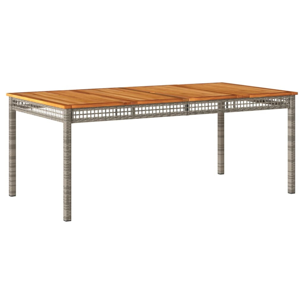 Vidaxl Garden Table Outdoor Table Dining Table Grey Poly Rattan Acacia Wood