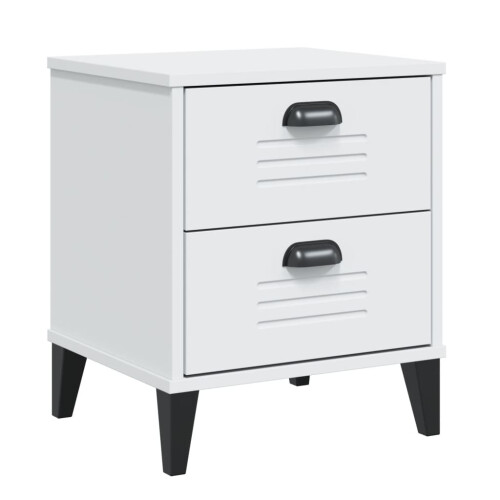 VidaXL vidaXL Bedside Cabinet Side Table Nightstand Bed Table White Engineered Wood 1
