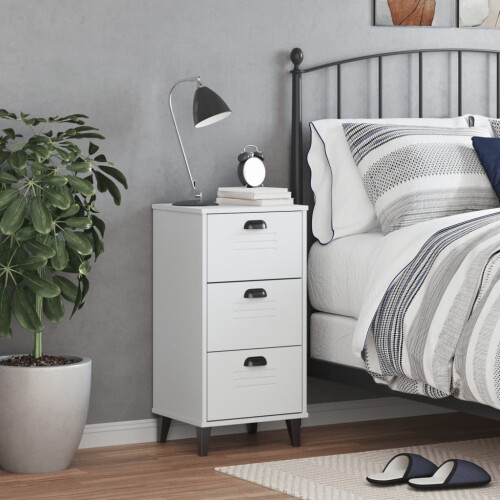 VidaXL vidaXL Bedside Cabinet VIKEN White Engineered Wood 2