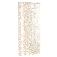 vidaXL Fly Curtain Door Curtain Fly Screen Beige and White 90x200 cm Chenille