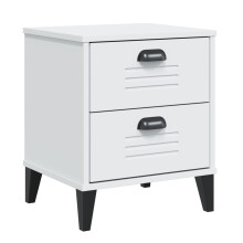 vidaXL Bedside Cabinet Side Table Nightstand Bed Table White Engineered Wood