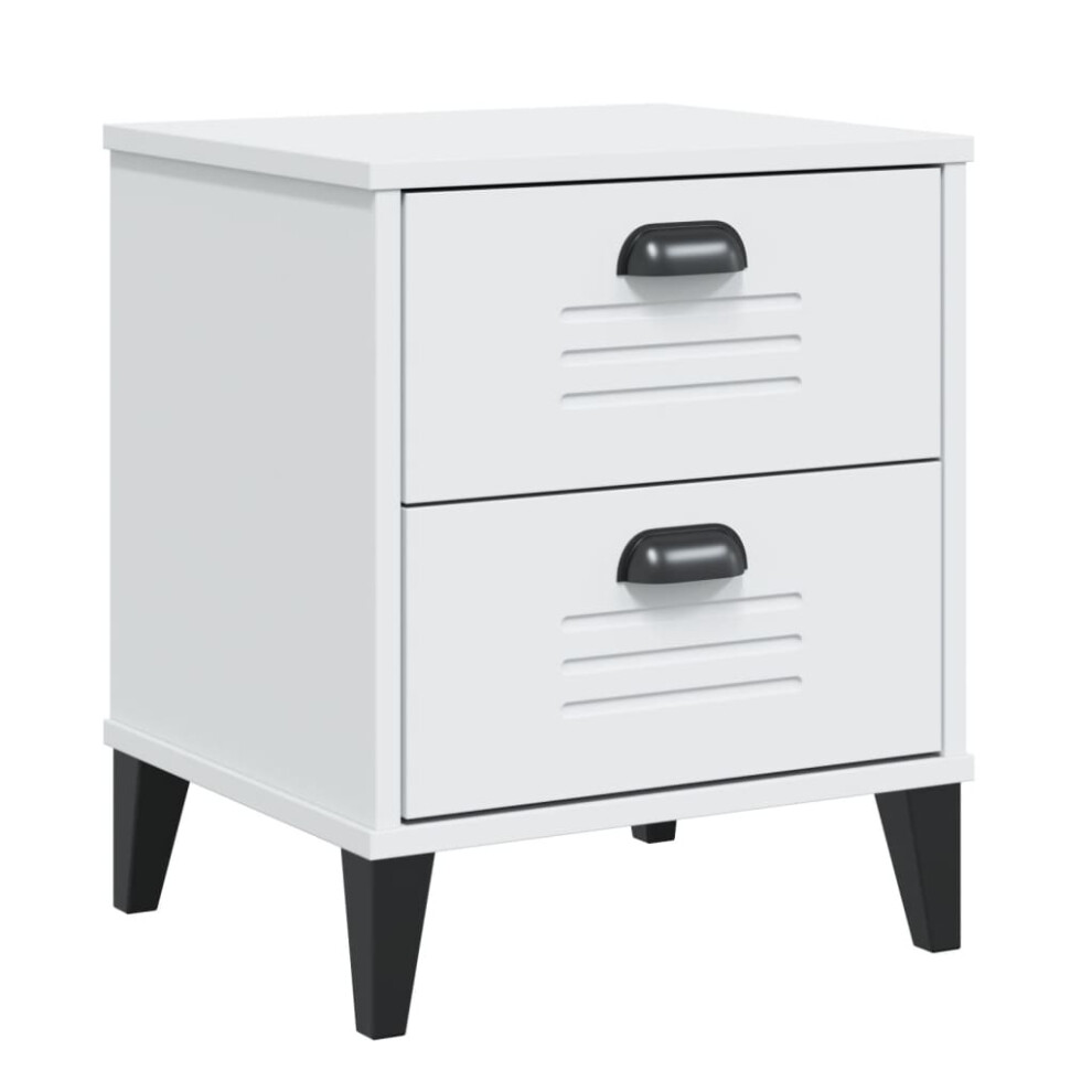 vidaXL Table de chevet VIKEN Bois d'ing   nierie blanc
