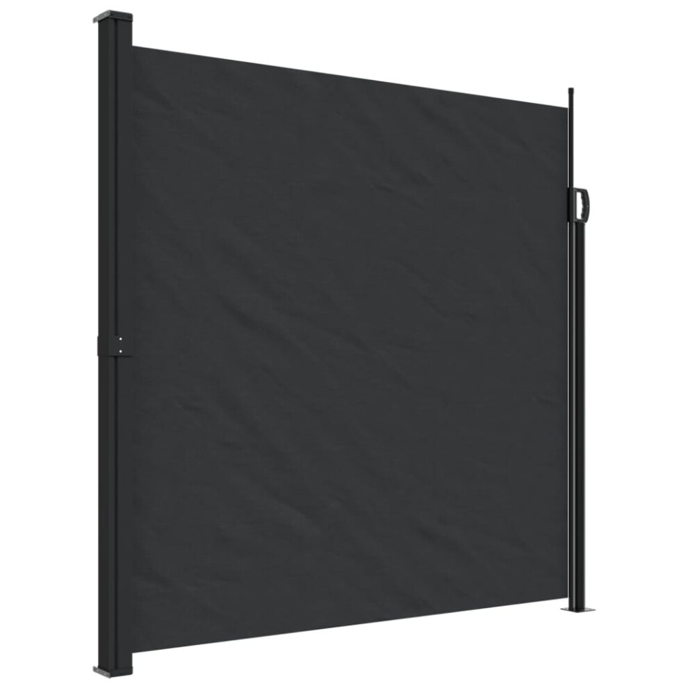 vidaXL Retractable Side Awning Outdoor Privacy Screen Shade Black 200x600 cm