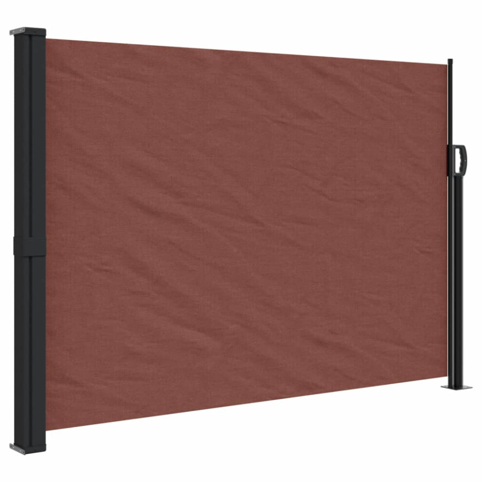 vidaXL Retractable Side Awning Outdoor Privacy Screen Shade Brown 140x600 cm