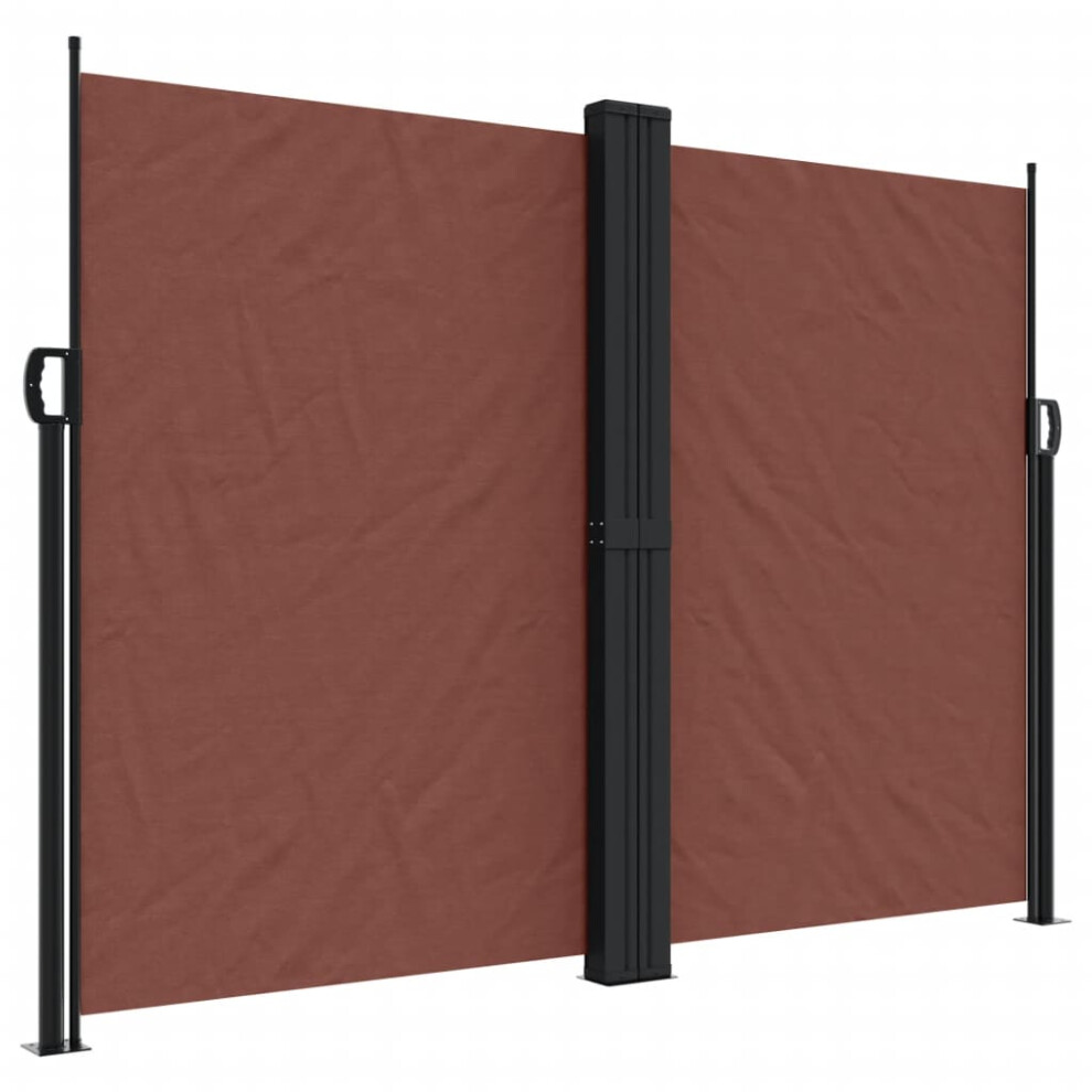 vidaXL Retractable Side Awning Outdoor Privacy Screen Shade Brown 180x600 cm