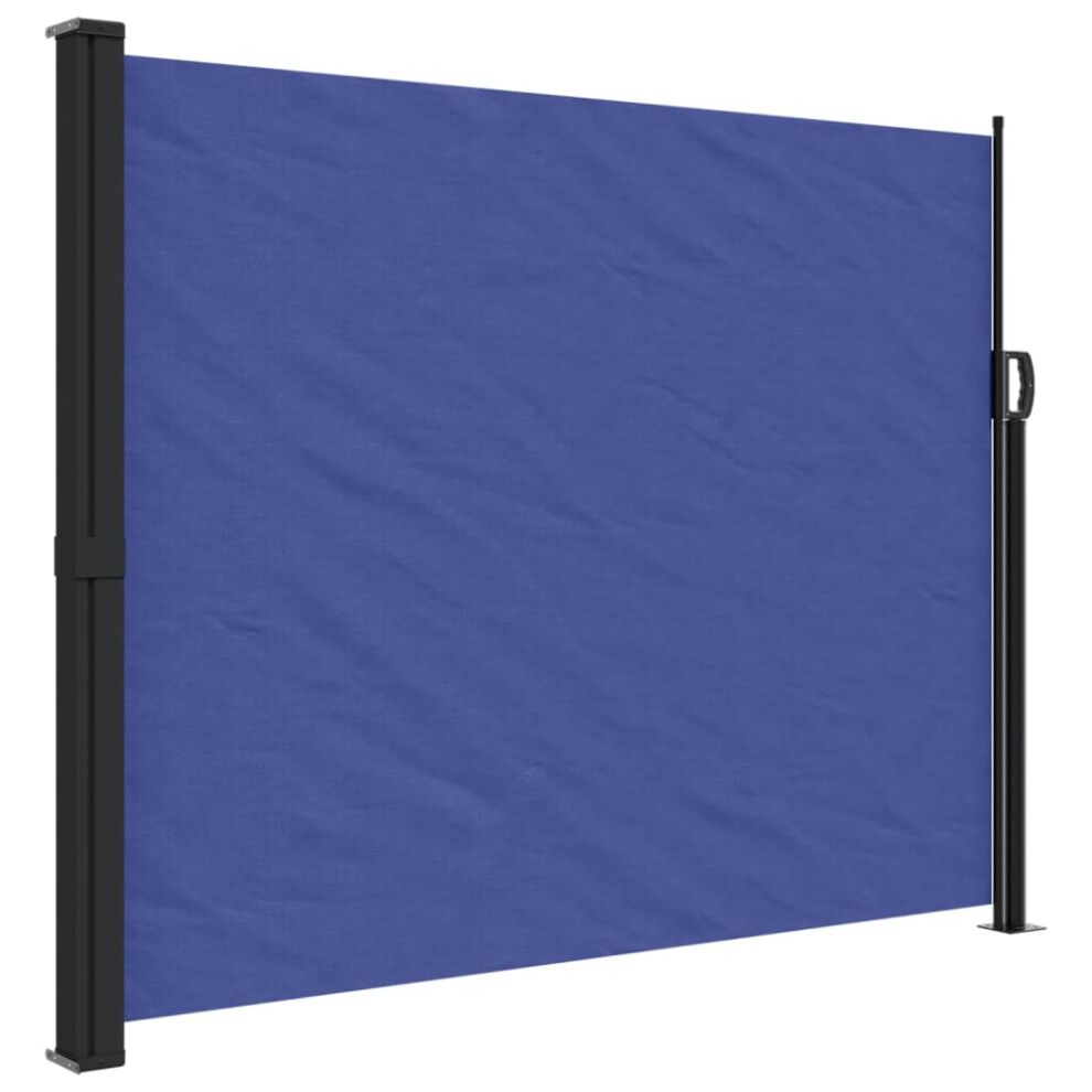 vidaXL Retractable Side Awning Outdoor Privacy Screen Shade Blue 160x600 cm